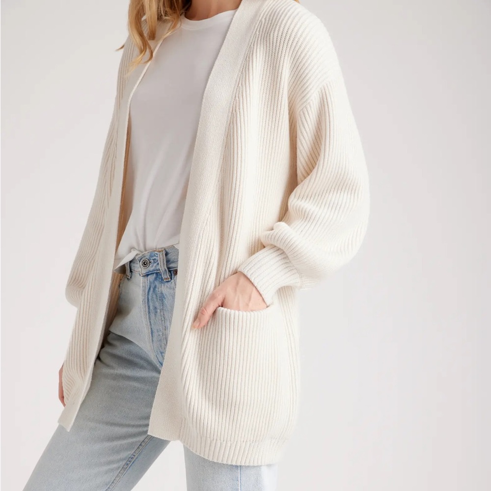 quince 100% cotton oversized cardigan 🤍